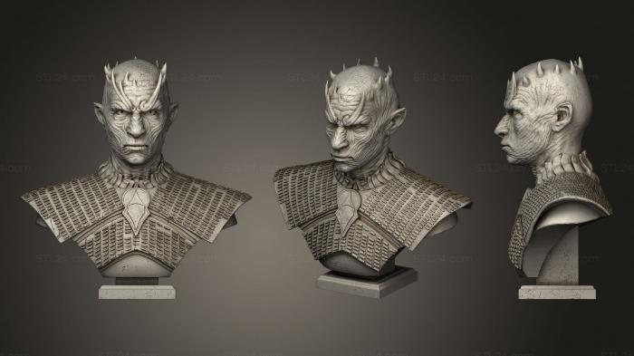 Бюсты монстры и герои (Бюст Ночного Короля, BUSTH_1547) 3D модель для ЧПУ станка