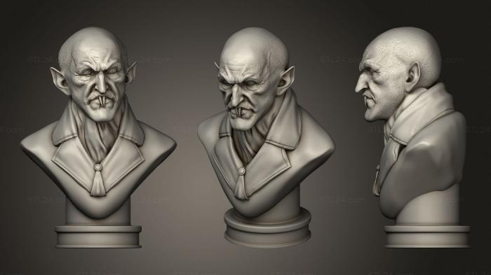 Busts of heroes and monsters (Nosgeratu bust, BUSTH_1561) 3D models for cnc