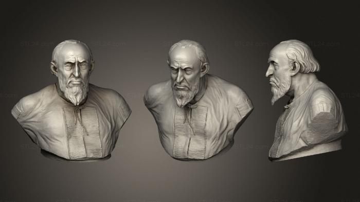 Busts of heroes and monsters (Oldman bust, BUSTH_1566) 3D models for cnc