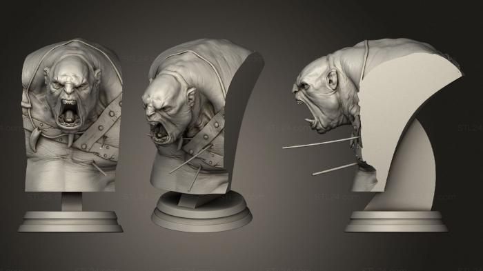 Бюсты монстры и герои (Орк+ Берсеркер+Бюст, BUSTH_1575) 3D модель для ЧПУ станка