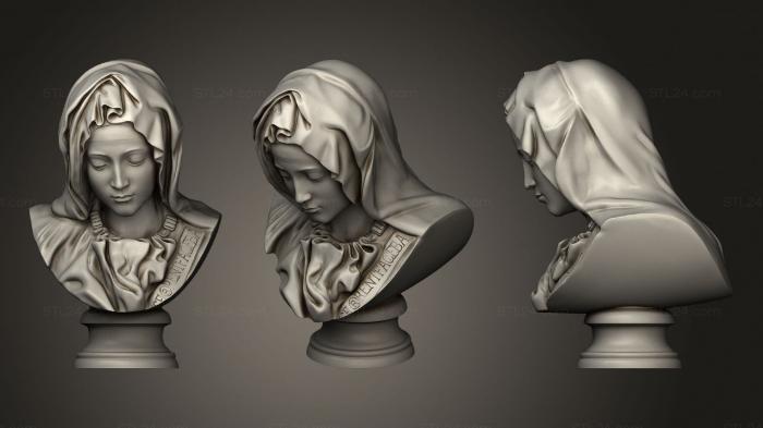 Busts of heroes and monsters (Pieta Bust, BUSTH_1590) 3D models for cnc