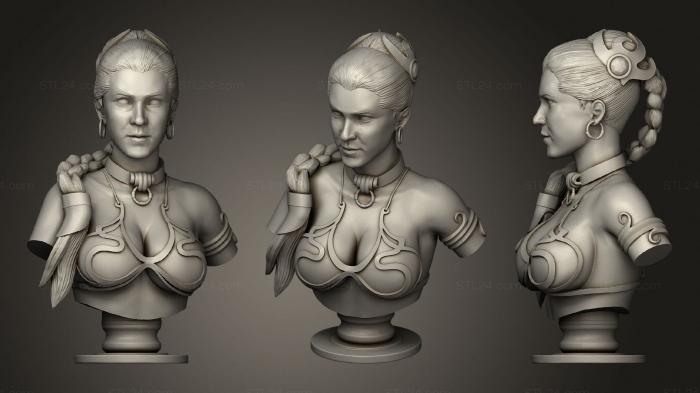 Busts of heroes and monsters (Princess Leia Lifesize Bust, BUSTH_1605) 3D models for cnc