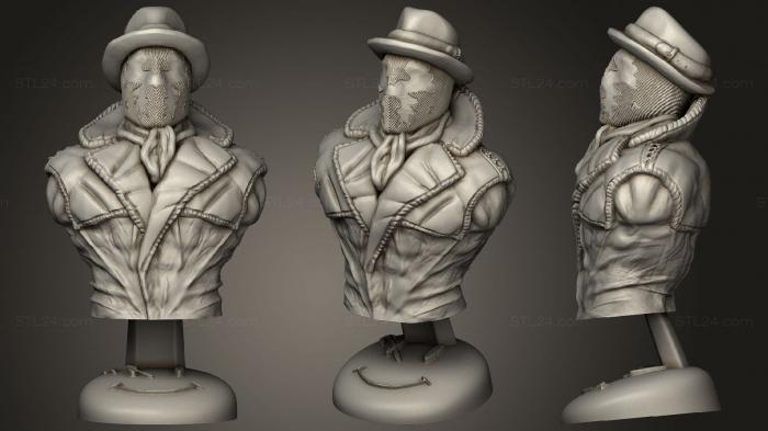 Бюсты монстры и герои (Rorschach, BUSTH_1634) 3D модель для ЧПУ станка