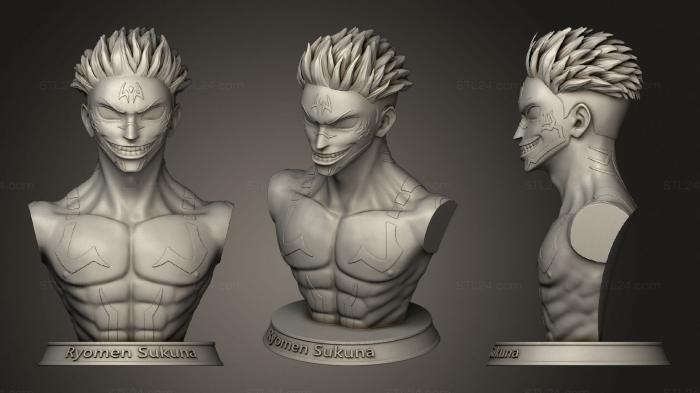 Busts of heroes and monsters (Ryomen Sukuna bust, BUSTH_1638) 3D models for cnc