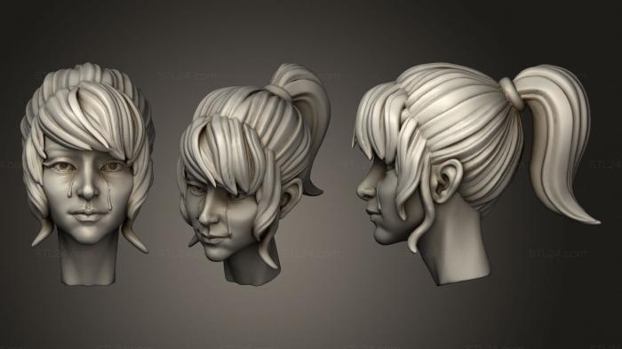 Busts of heroes and monsters (Sad Girl, BUSTH_1640) 3D models for cnc