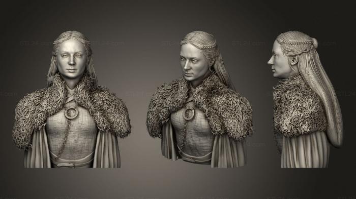 Бюсты монстры и герои (Санса Старк, BUSTH_1643) 3D модель для ЧПУ станка