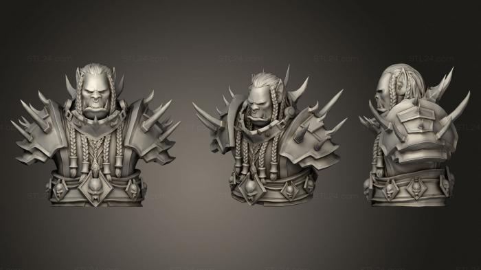 Бюсты монстры и герои (Саурфанг, BUSTH_1646) 3D модель для ЧПУ станка