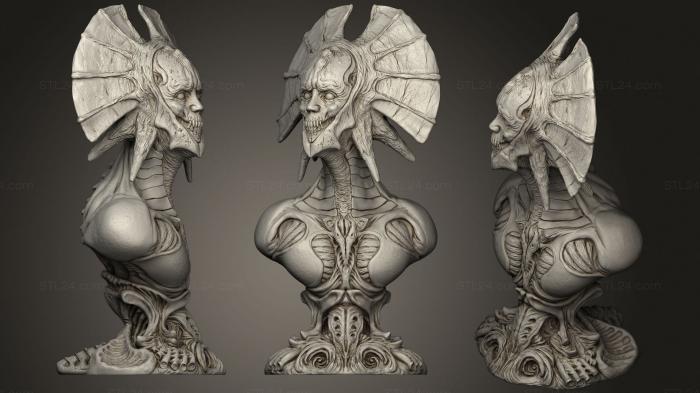 Busts of heroes and monsters (Scary Demon, BUSTH_1648) 3D models for cnc