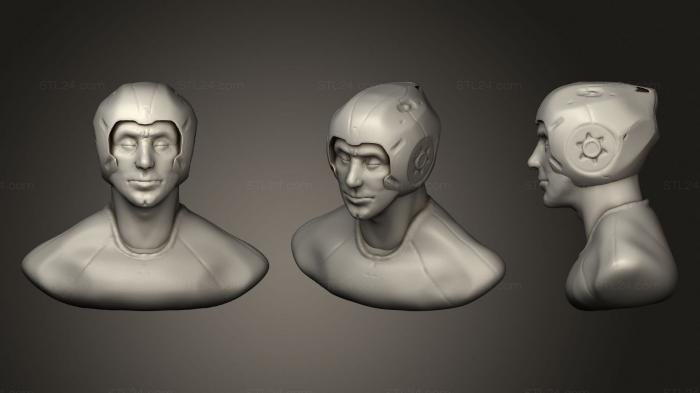 Busts of heroes and monsters (Sculpt of male, BUSTH_1657) 3D models for cnc