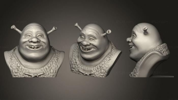 Бюсты монстры и герои (Шрек 2 (Бюст), BUSTH_1664) 3D модель для ЧПУ станка