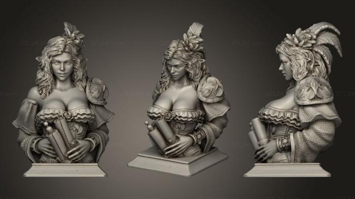 Бюсты монстры и герои (Бюст Сестры Зари Морсаны, BUSTH_1672) 3D модель для ЧПУ станка