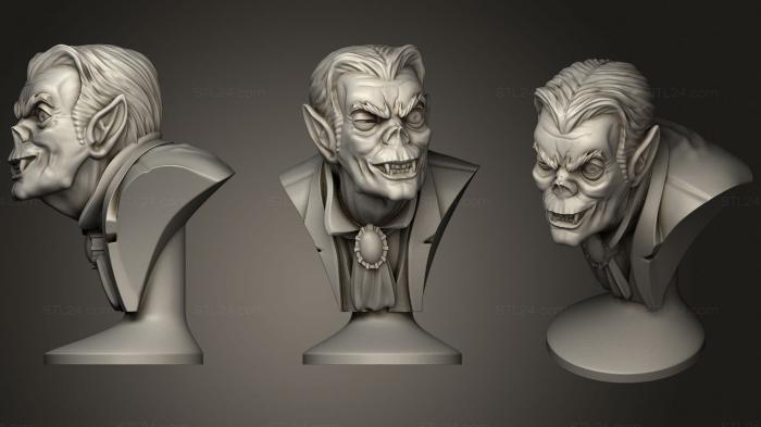 Busts of heroes and monsters (Smiling vampire, BUSTH_1680) 3D models for cnc