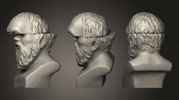 Busts of heroes and monsters (Socrates Glitch, BUSTH_1682) 3D models for cnc