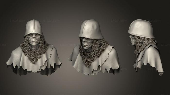 Busts of heroes and monsters (Soldado Zumbi Busto, BUSTH_1683) 3D models for cnc