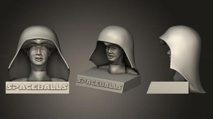 Бюсты монстры и герои (База космических мячей со шлемом, BUSTH_1688) 3D модель для ЧПУ станка
