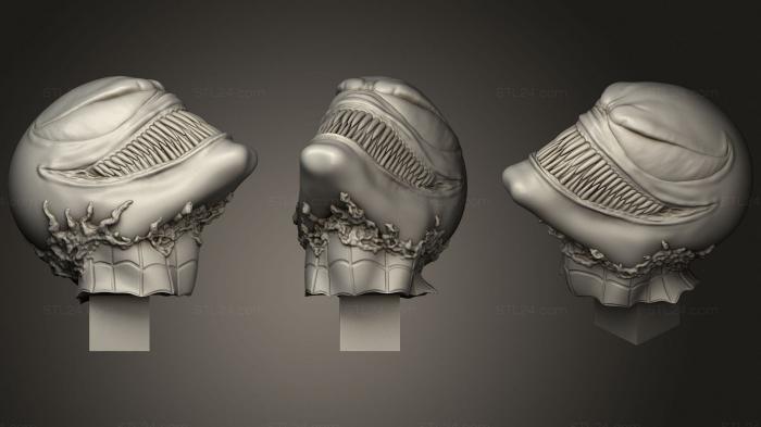 Бюсты монстры и герои (Ядовитая Голова Человека -Паука, BUSTH_1696) 3D модель для ЧПУ станка