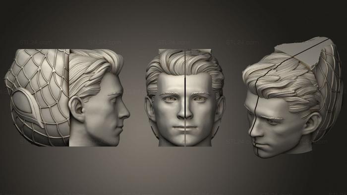 Busts of heroes and monsters (SPIDERMAN HEADCHANGE, BUSTH_1700) 3D models for cnc