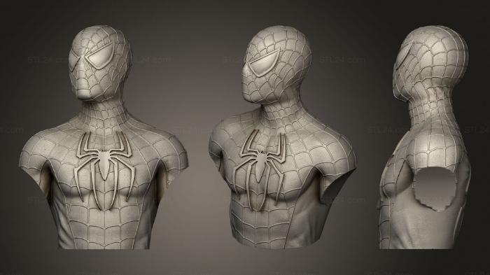 Busts of heroes and monsters (Spidey V2 Smooth Eyes, BUSTH_1703) 3D models for cnc