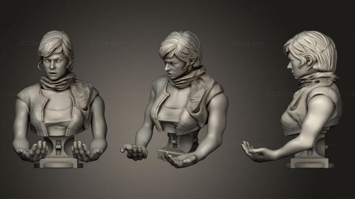 Бюсты монстры и герои (Подставка Alice Resident Evil bust, BUSTH_1705) 3D модель для ЧПУ станка