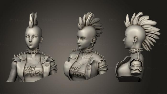 Busts of heroes and monsters (Stylized Punk Storm Bust, BUSTH_1714) 3D models for cnc