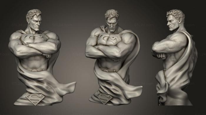 Busts of heroes and monsters (Superman Bust (4), BUSTH_1717) 3D models for cnc
