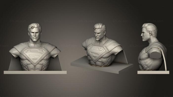 Busts of heroes and monsters (Superman bust 2, BUSTH_1718) 3D models for cnc