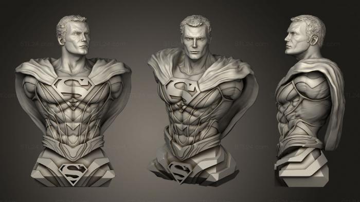 Бюсты монстры и герои (Бюст Супермена Тарег Сейбер Цабер, BUSTH_1719) 3D модель для ЧПУ станка