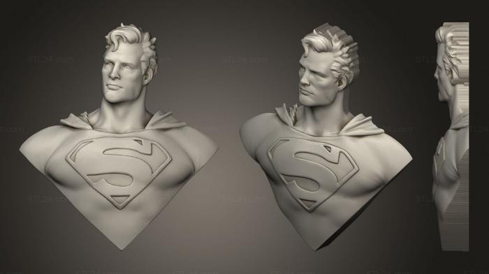 Busts of heroes and monsters (Superman bust, BUSTH_1720) 3D models for cnc