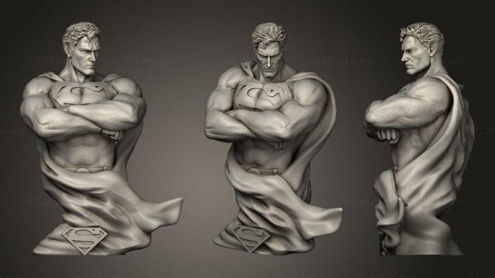 Busts of heroes and monsters (Superman bust, BUSTH_1721) 3D models for cnc