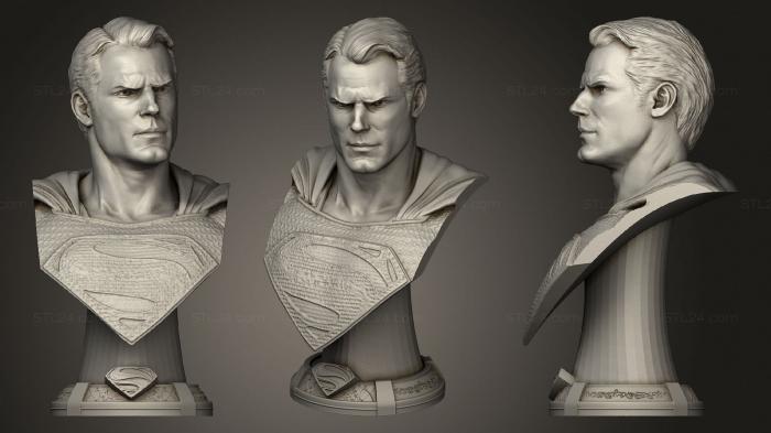 Бюсты монстры и герои (Супермен, BUSTH_1722) 3D модель для ЧПУ станка