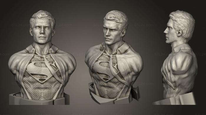 Бюсты монстры и герои (Бюст супермена Генри Кавилла, BUSTH_1724) 3D модель для ЧПУ станка