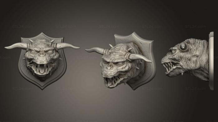 Бюсты монстры и герои (Собака Ужаса, BUSTH_1739) 3D модель для ЧПУ станка