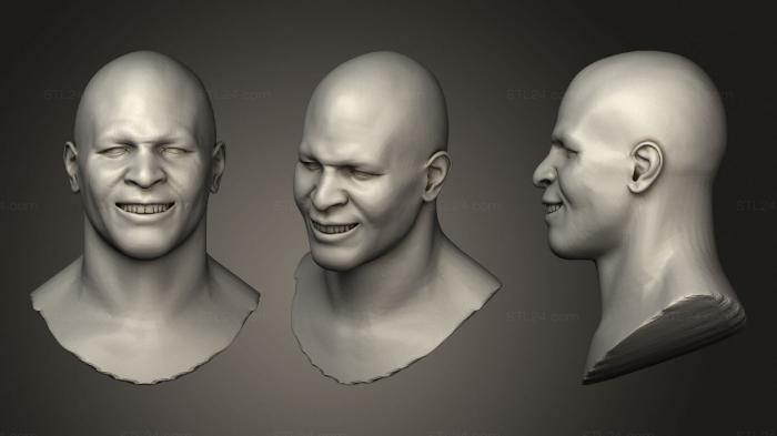 Busts of heroes and monsters (The head of a smiling man, BUSTH_1740) 3D models for cnc