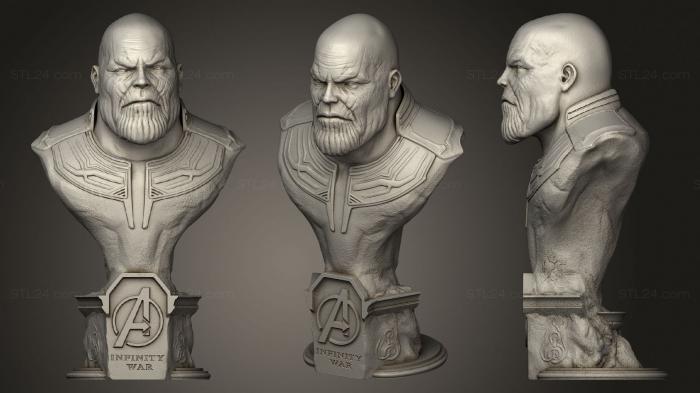 Busts of heroes and monsters (Thanos avengers infinity war, BUSTH_1741) 3D models for cnc