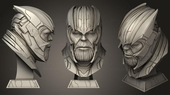 Busts of heroes and monsters (Thanos Head, BUSTH_1743) 3D models for cnc