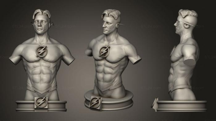 Бюсты монстры и герои (Флэш Уолли Уэст Вырвался На Свободу, BUSTH_1749) 3D модель для ЧПУ станка