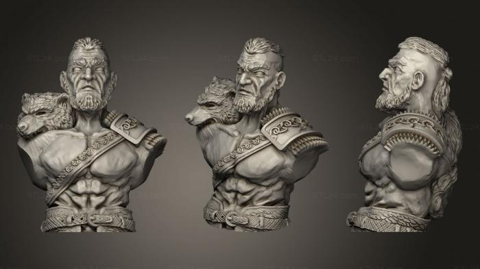 Busts of heroes and monsters (Viking bust, BUSTH_1797) 3D models for cnc