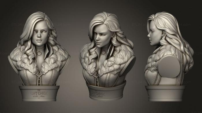 Busts of heroes and monsters (Witcher Yennefer bust version, BUSTH_1815) 3D models for cnc