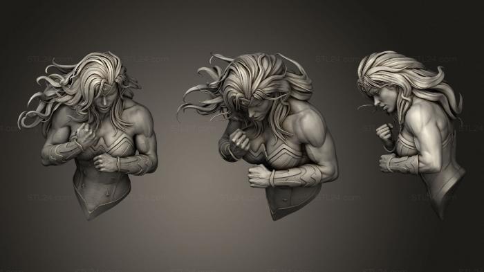 Busts of heroes and monsters (Wonder woman (2), BUSTH_1820) 3D models for cnc