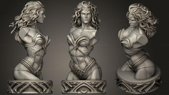 Busts of heroes and monsters (Wonder Woman Bust X, BUSTH_1821) 3D models for cnc
