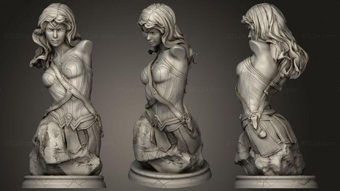 Бюсты монстры и герои (Бюст Чудо-Женщины, BUSTH_1822) 3D модель для ЧПУ станка