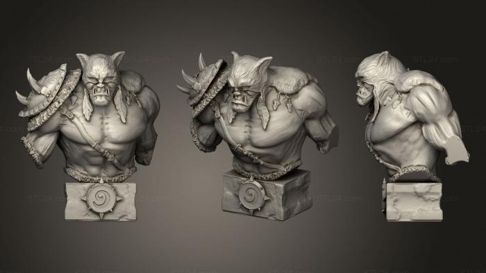 Busts of heroes and monsters (World of warcraft 1 bust, BUSTH_1823) 3D models for cnc