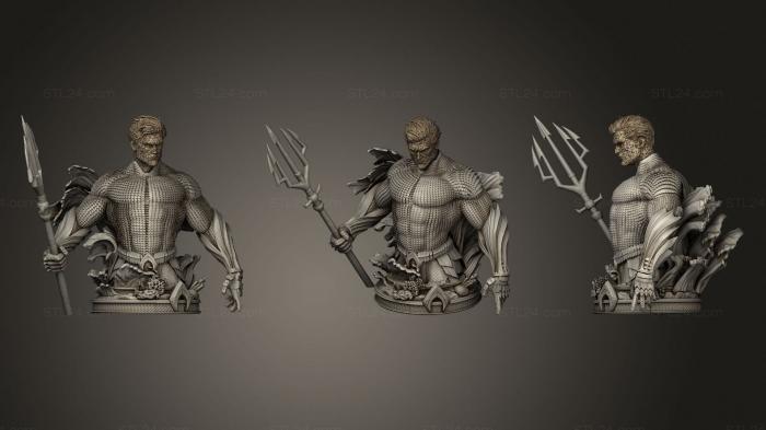 Busts of heroes and monsters (Xpose Aquaman 001, BUSTH_1827) 3D models for cnc