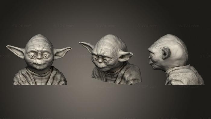 Busts of heroes and monsters (Yoda Sculpt, BUSTH_1836) 3D models for cnc