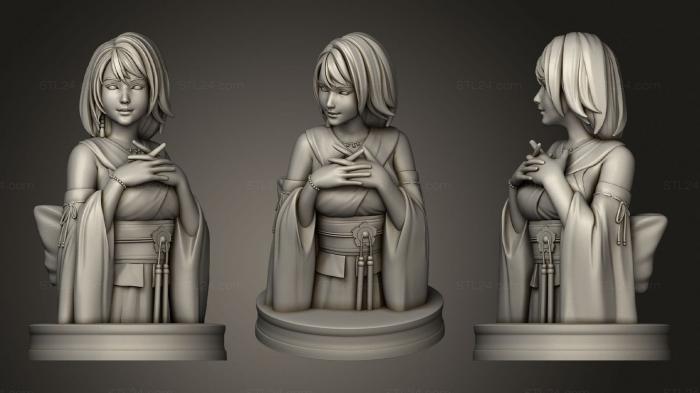 Busts of heroes and monsters (Yuna FFX Bust, BUSTH_1838) 3D models for cnc