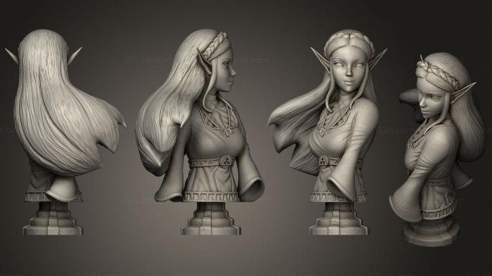 Busts of heroes and monsters (Zelda bust, BUSTH_1841) 3D models for cnc
