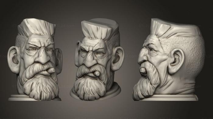 Busts of heroes and monsters (Zombie Hunter Head, BUSTH_1852) 3D models for cnc