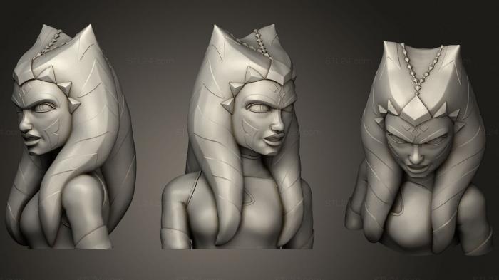 Busts of heroes and monsters (Ahsoka tano bust lsminiatures, BUSTH_1867) 3D models for cnc