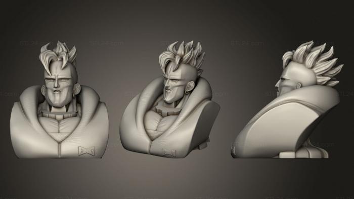 Busts of heroes and monsters (Android16, BUSTH_1893) 3D models for cnc