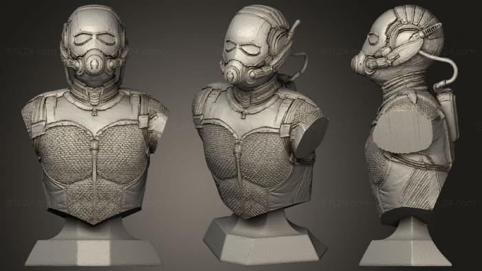 Бюсты монстры и герои (Бюст Человека-Муравья, BUSTH_1895) 3D модель для ЧПУ станка